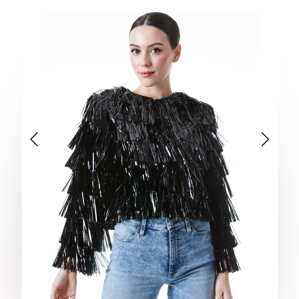 Alice and Olivia Fringe Tinsel Jacket